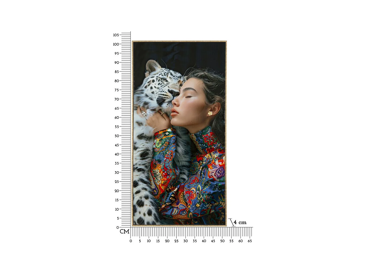 Impression sur Toile Visage, Multicouleur, 102x52x4 cm, Seven Design