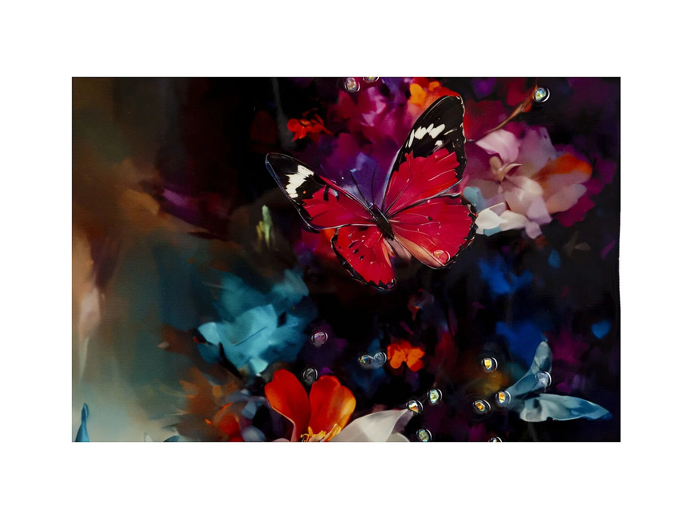 Impression sur Toile Fleurs, Multicouleur, 92x62x4 cm, Seven Design