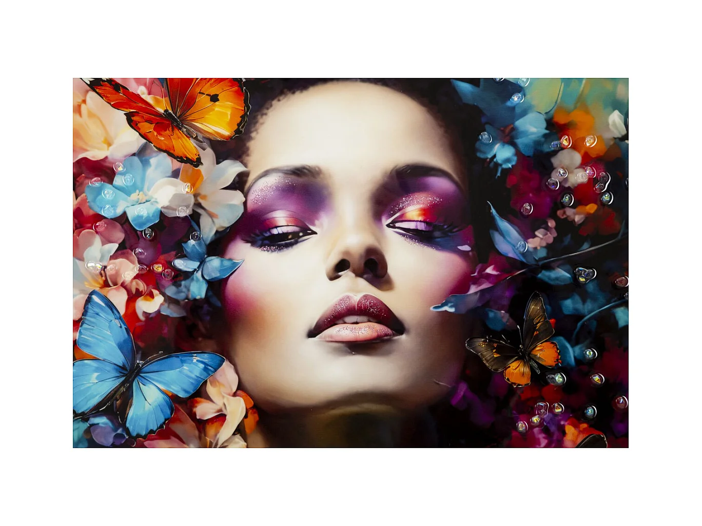 Wydruk na Płótnie Kwiaty, Wielokolorowy, 92x62x4 cm, Epikasa