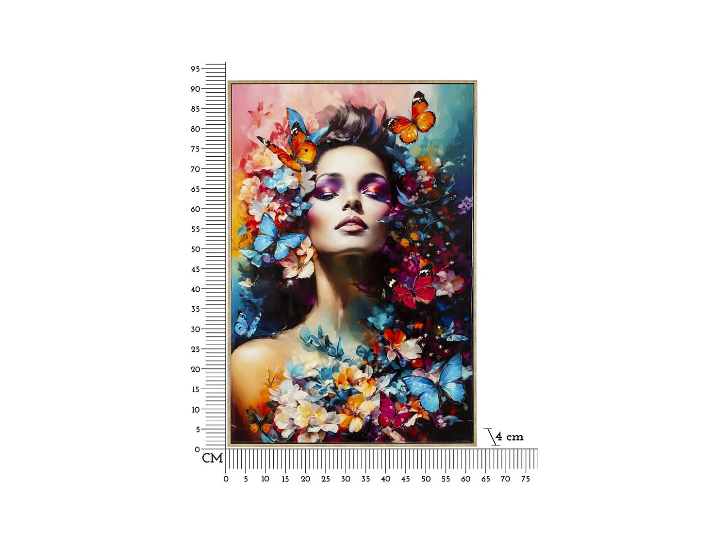 Wydruk na Płótnie Kwiaty, Wielokolorowy, 92x62x4 cm, Epikasa