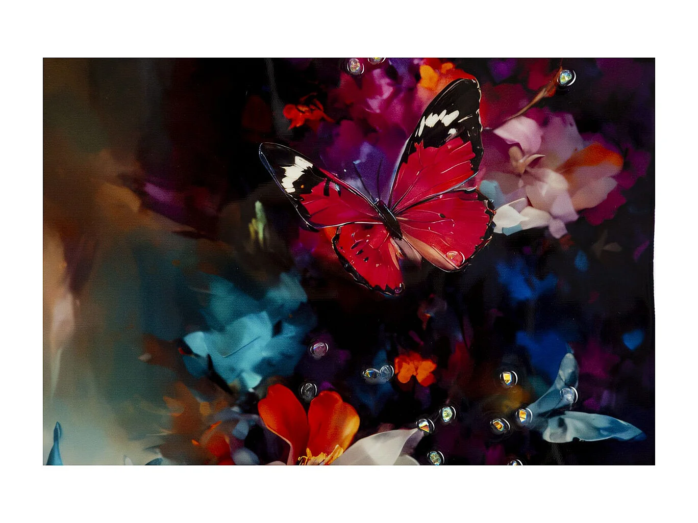 Wydruk na Płótnie Kwiaty, Wielokolorowy, 92x62x4 cm, Seven Design