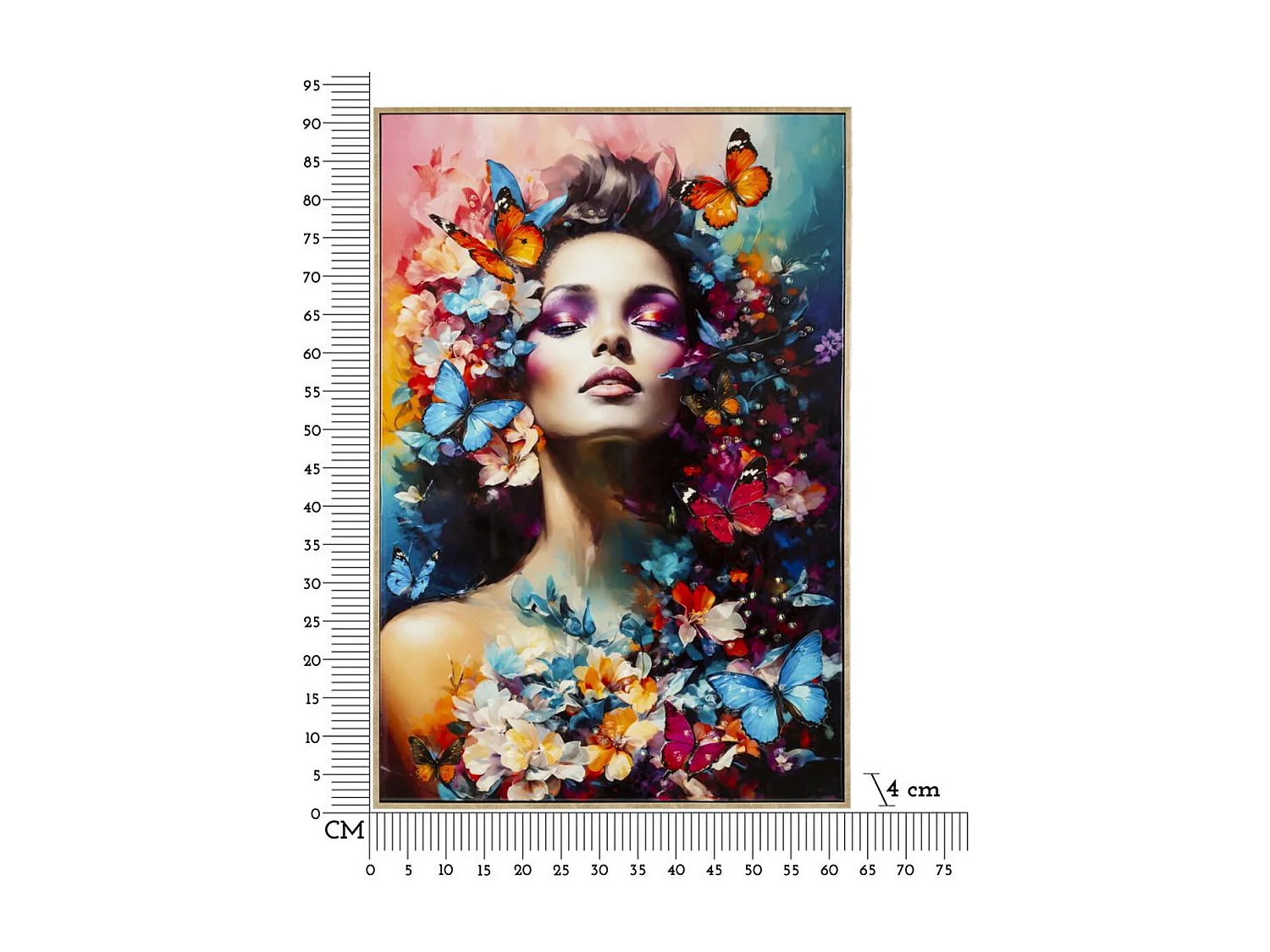 Wydruk na Płótnie Kwiaty, Wielokolorowy, 92x62x4 cm, Seven Design