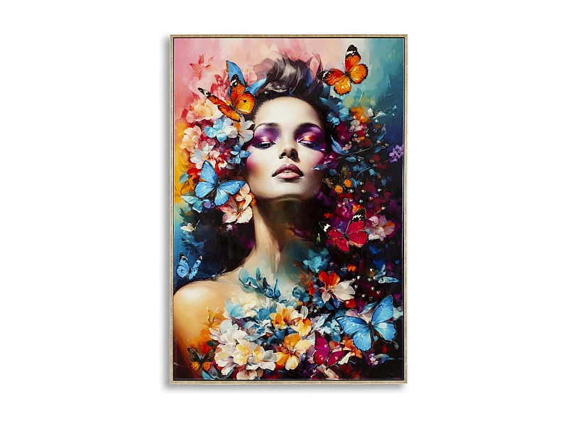 Wydruk na Płótnie Kwiaty, Wielokolorowy, 92x62x4 cm, Seven Design