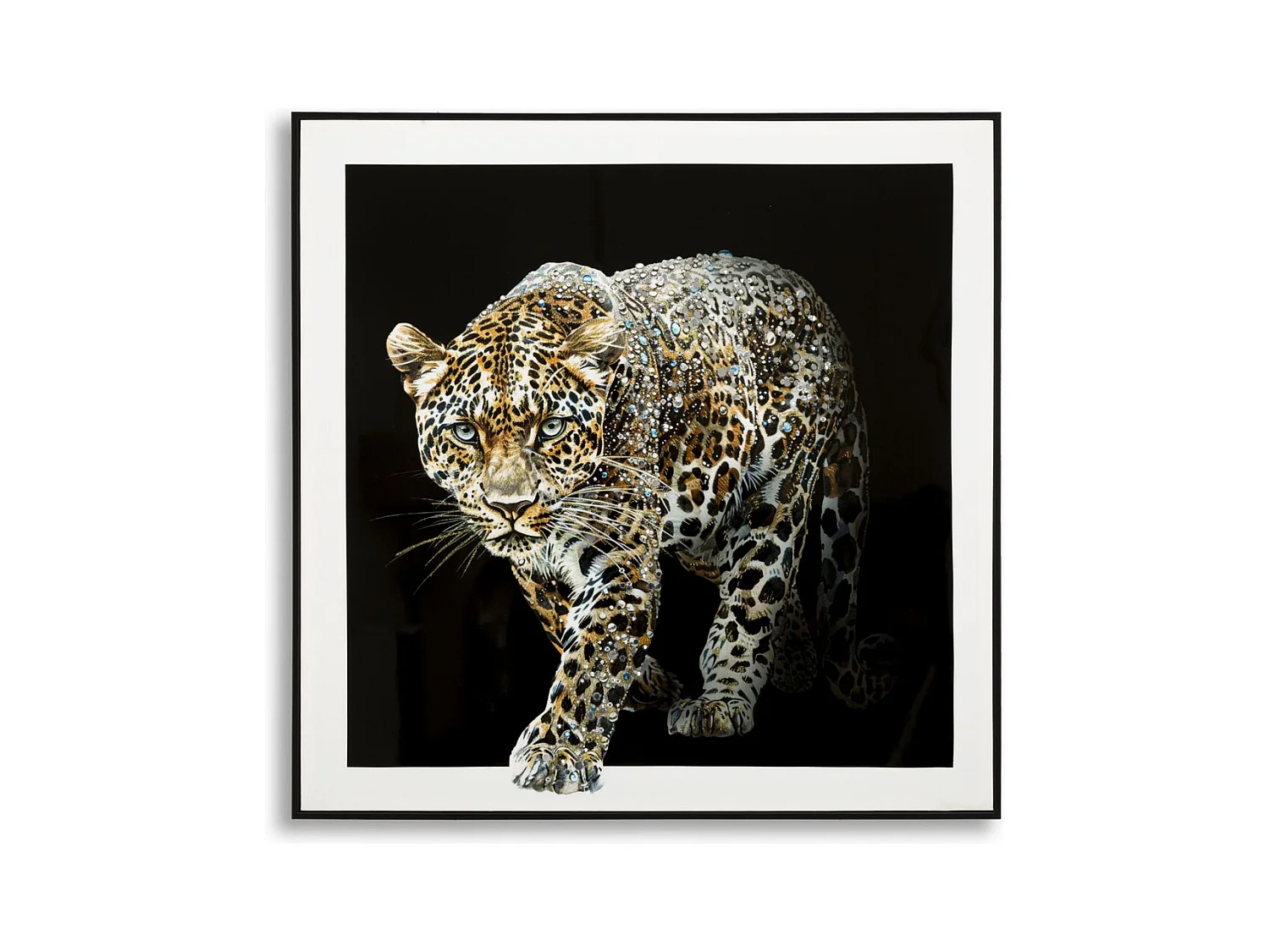 Impression sur Toile Léopard, Multicouleur, 82x82x4 cm, Seven Design