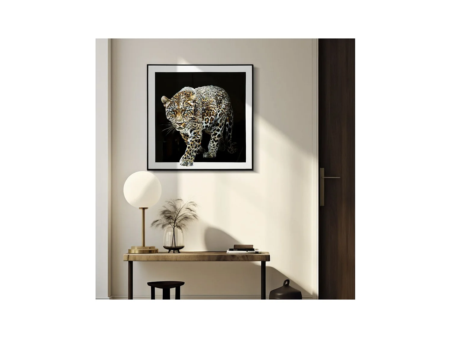 Impression sur Toile Léopard, Multicouleur, 82x82x4 cm, Seven Design