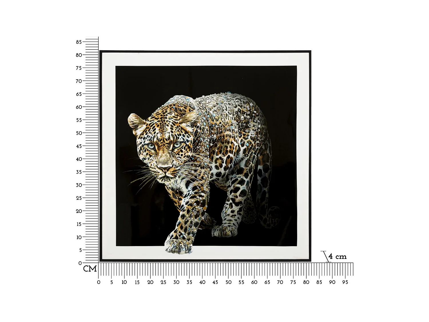 Wydruk na Płótnie Lampart, Wielokolorowy, 82x82x4 cm, Epikasa