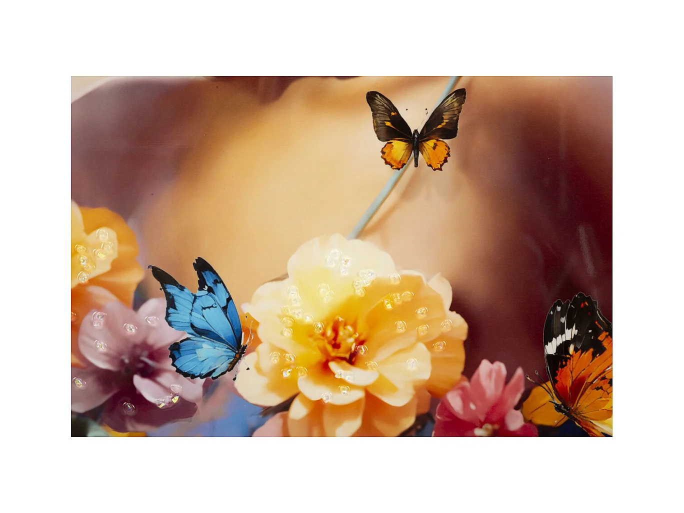 Impression sur Toile Fleurs, Multicouleur, 92x62x4 cm, Seven Design