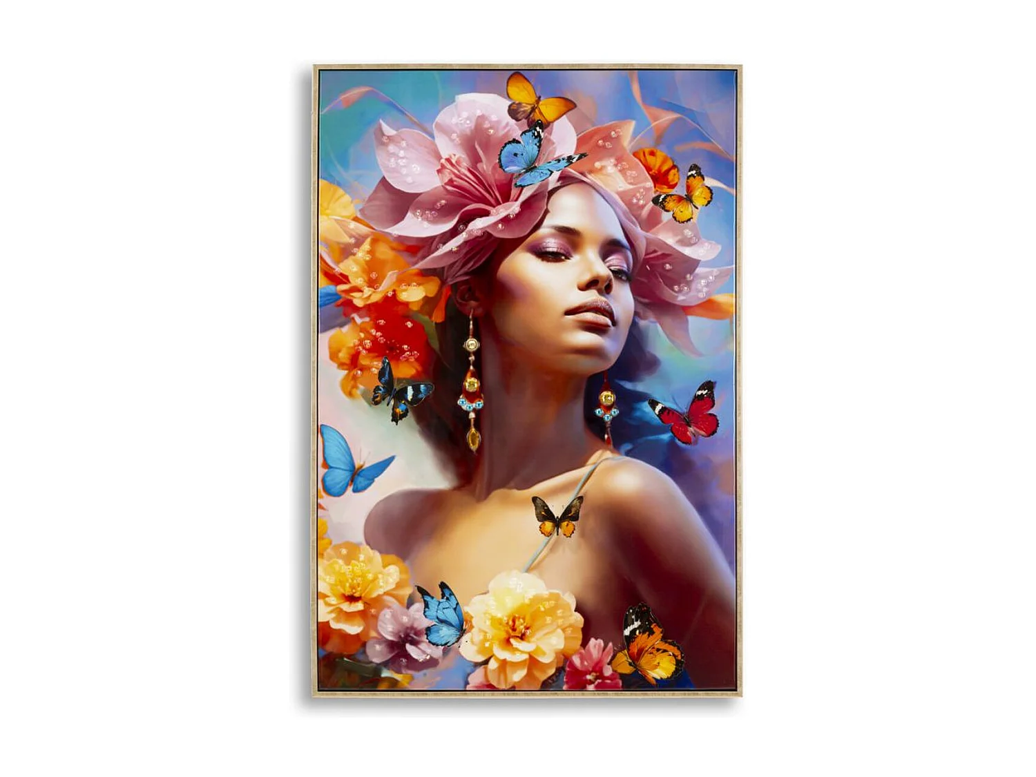 Wydruk na Płótnie Kwiaty, Wielokolorowy, 92x62x4 cm, Seven Design