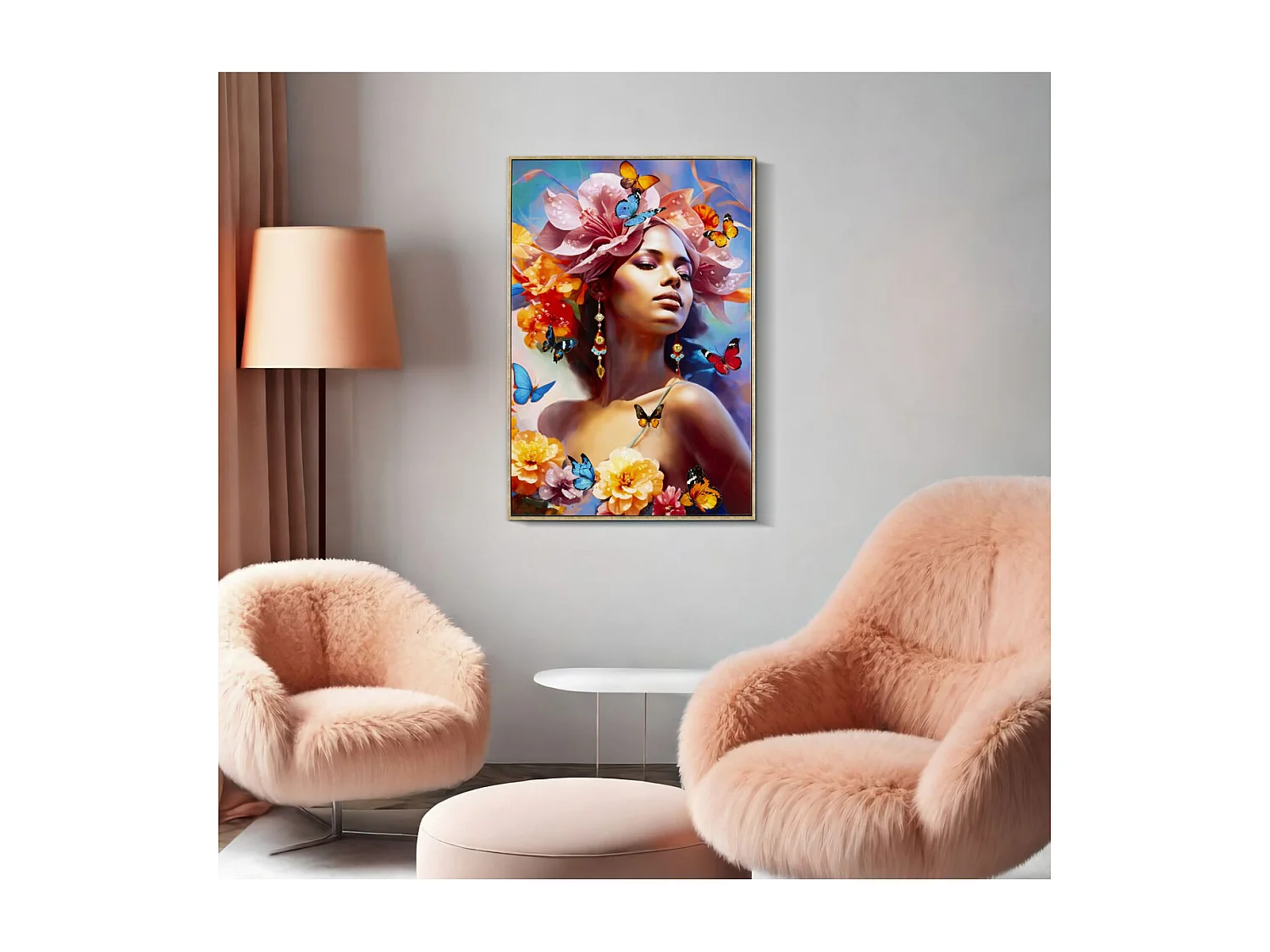 Wydruk na Płótnie Kwiaty, Wielokolorowy, 92x62x4 cm, Seven Design