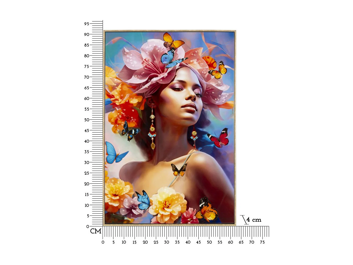 Wydruk na Płótnie Kwiaty, Wielokolorowy, 92x62x4 cm, Seven Design