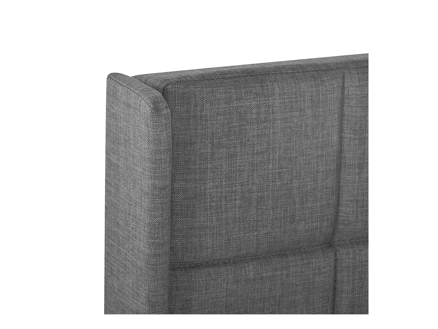 Letto singolo 90x200 cm con testiera - rete a doghe - lino grigio (senza materasso)