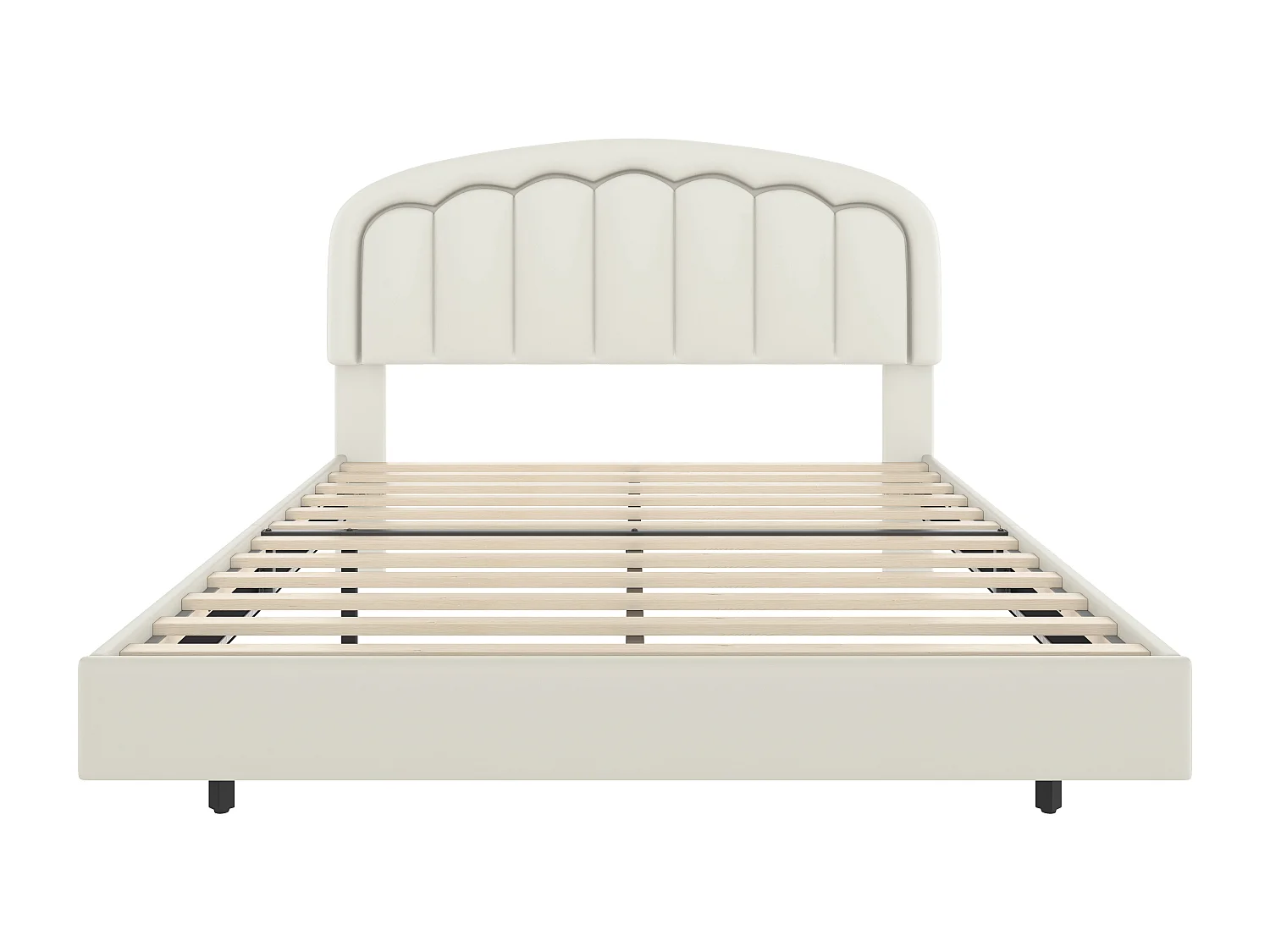 Zwevend tweepersoonsbed 140x200 cm met hoofdbord en LED-verlichting – Wit (zonder matras)