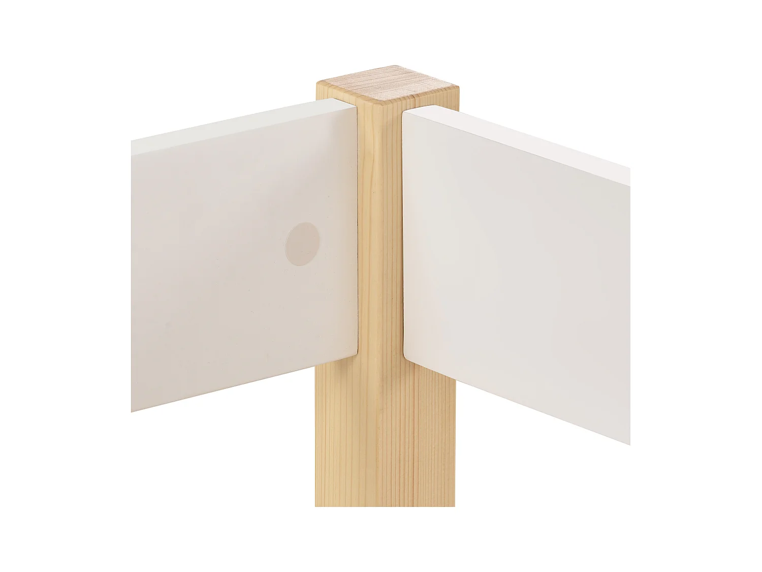 Lit enfant 90x200 cm avec barrière de sécurité, en bois de pin, coloris blanc et chêne(sans matelas)