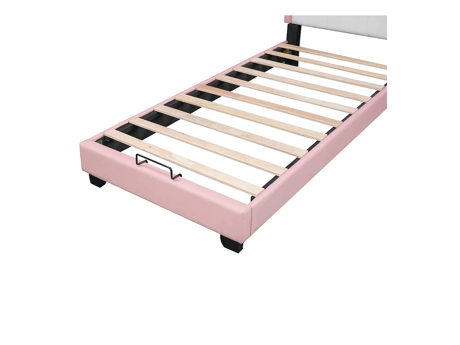 Letto principessa per bambini 90x200 cm con rete e testiera - a forma di corona - Rosa (materasso non incluso)