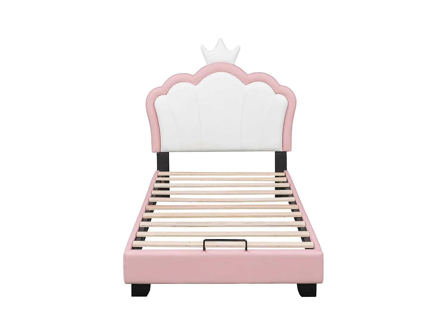 Cama infantil princesa 90x200 cm con base y cabecero - con forma de corona - Rosa (colchón no incluido)