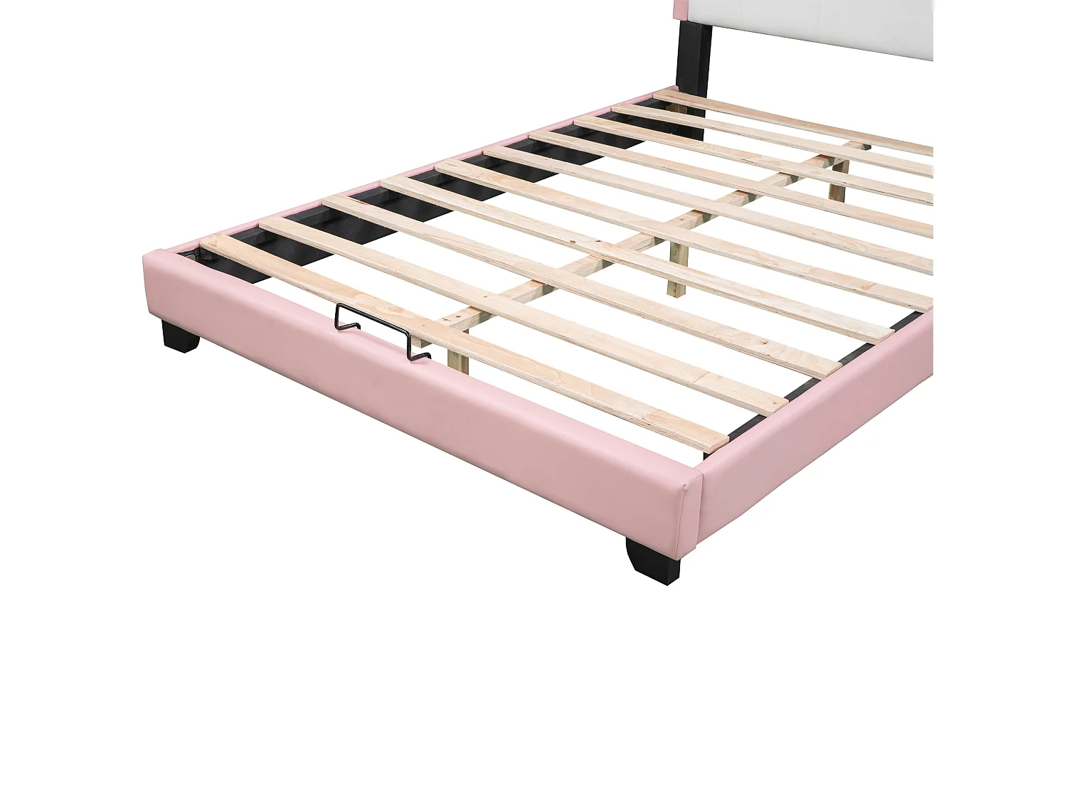 Lit princesse enfant 140x200 cm en forme de couronne avec sommier à lattes et dossier , rose (matelas non inclus)