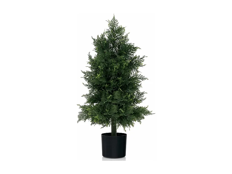Kunstplant ceder 80 cm, kunstmatige plant, dennenboom, vormsnijboom, kunstboom met pot, groene planten met realistische bladeren,kamerplant voor thuis,groen (1