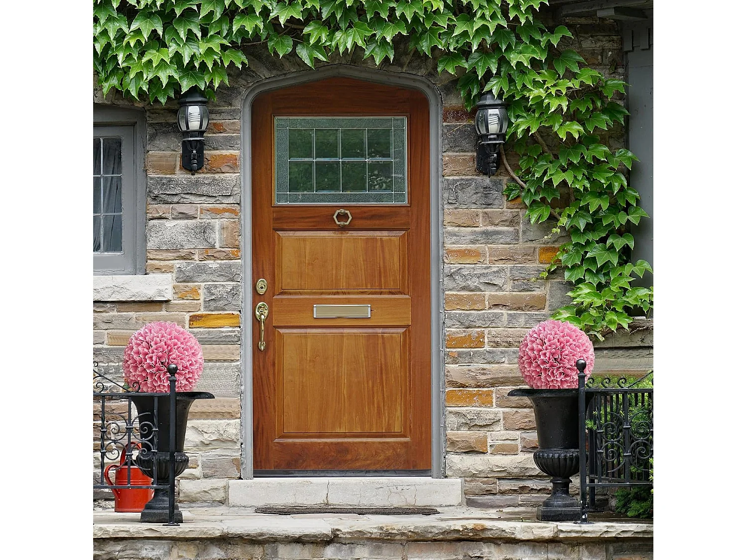 Buxusballen, 28 cm, uv-bestendig, vormgesneden, kunstplant, decoratieve plant, boekbal, kunstplant, decoratieve bolplanten voor huis, tuin, balkon, bruiloft, roze