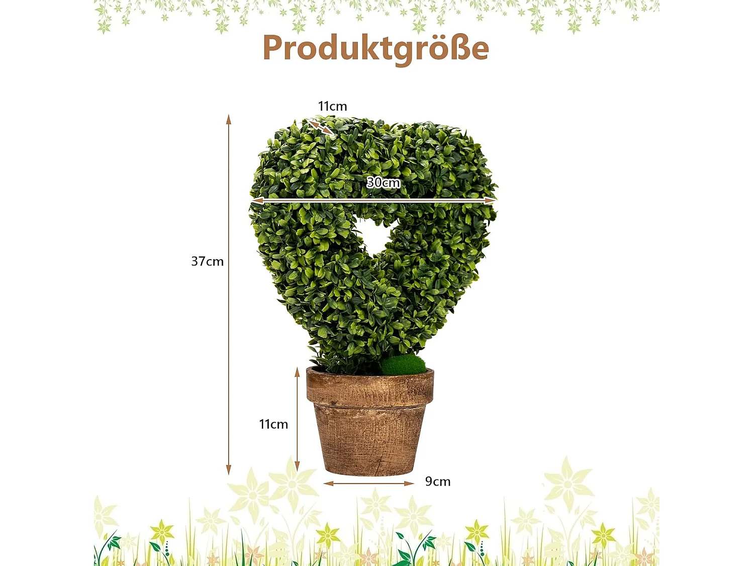 Set van 4 mini-kunstplanten in pot, 26 x 28,5 cm, mini-kunstplant in dennenappelvorm, kleine kamerplantendecoratie,tafeldecoratie, voor thuis en kantoor, groen