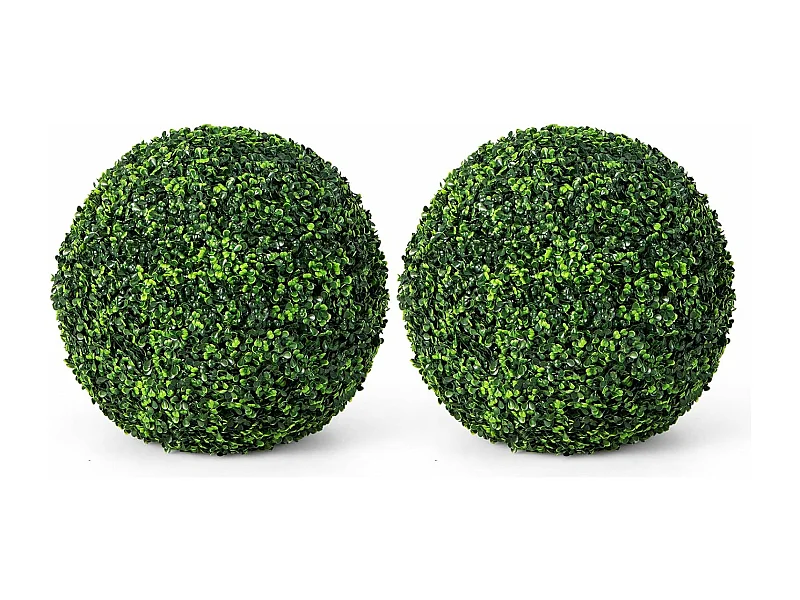 Buxusballen, 2 stuks, 48 cm, buxusbal, uv-bestendig,vormsnoeren, kunstplant, decoratieve plant, boekbal, kunstplant, decoratieve bolplanten voor huis,(donkergroen)