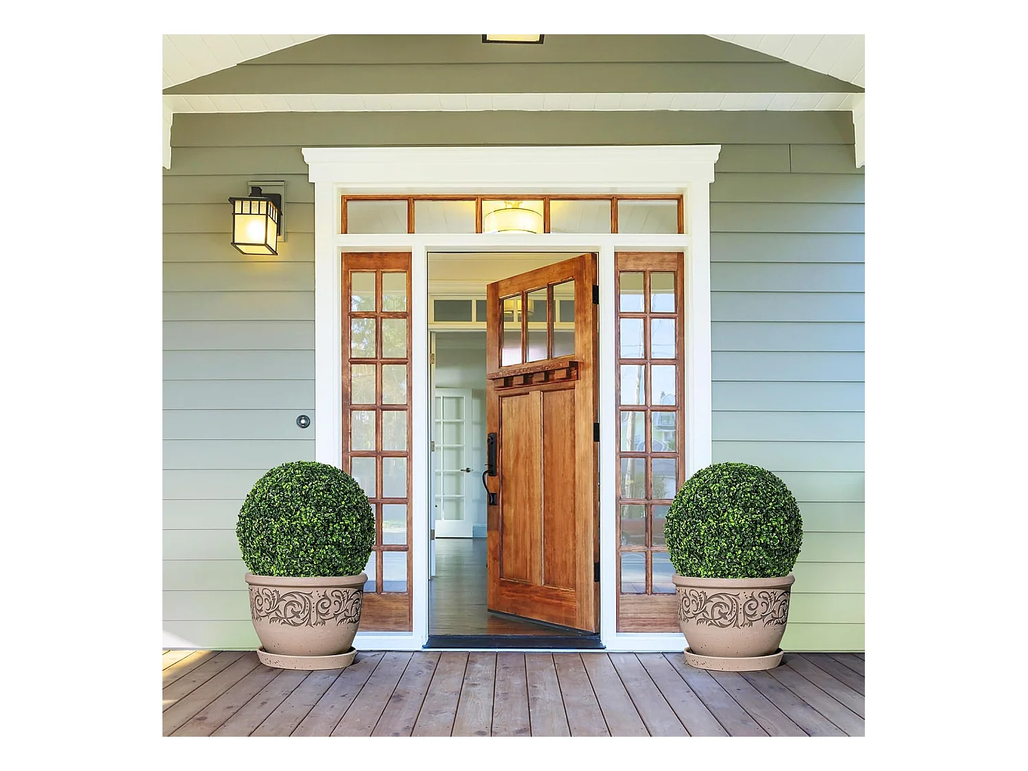 Buxusballen, 2 stuks, 48 cm, buxusbal, uv-bestendig,vormsnoeren, kunstplant, decoratieve plant, boekbal, kunstplant, decoratieve bolplanten voor huis,(donkergroen)