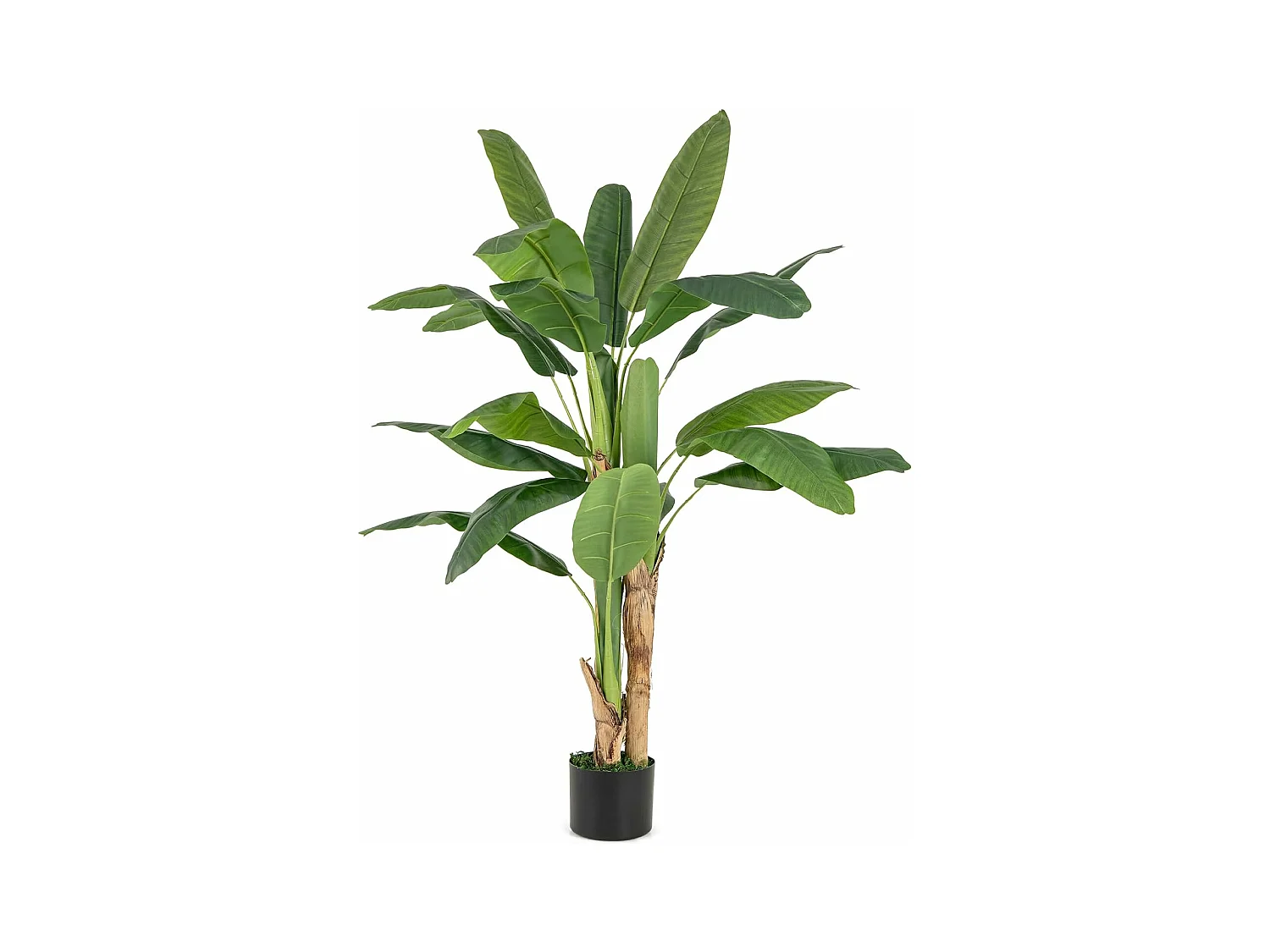 160 cm kunstplant tropische palm, kunstmatige paradijsvogel plant,kamerplant met stabiele pot en 18 bladeren,bananenboom voor tuin,kantoor, kamer, decoratie, groen