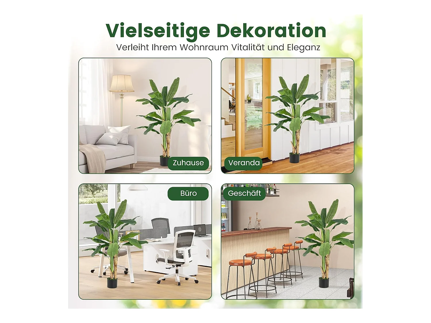160 cm kunstplant tropische palm, kunstmatige paradijsvogel plant,kamerplant met stabiele pot en 18 bladeren,bananenboom voor tuin,kantoor, kamer, decoratie, groen