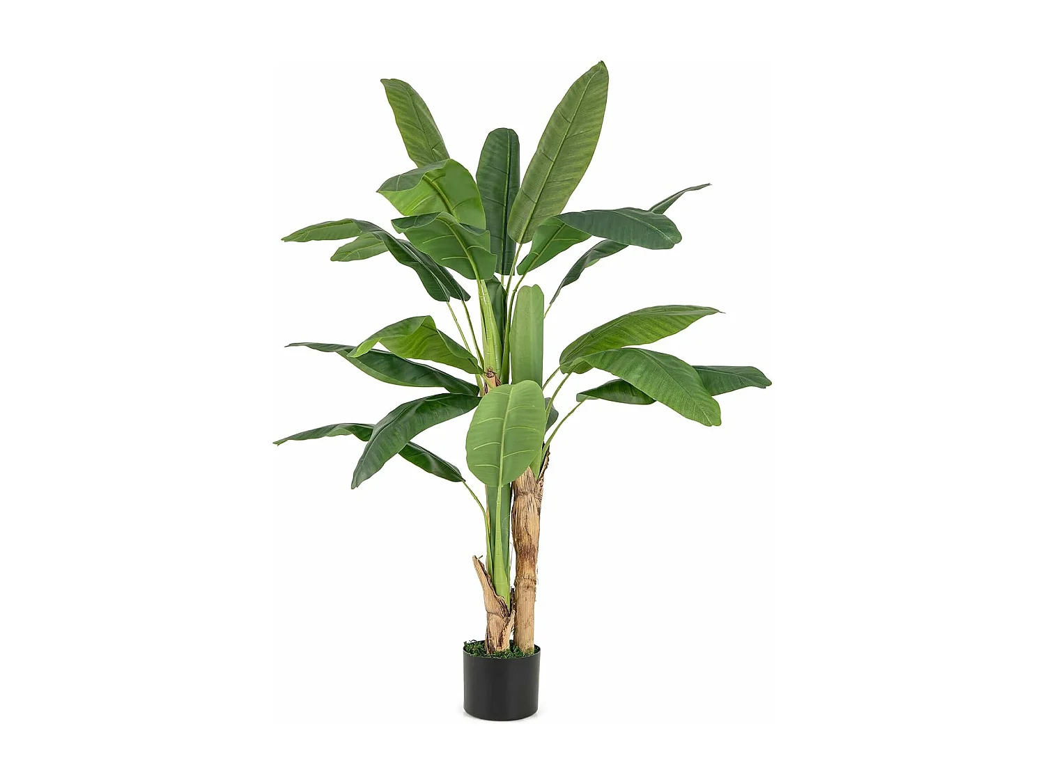 160 cm kunstplant tropische palm, kunstmatige paradijsvogel plant,kamerplant met stabiele pot en 18 bladeren,bananenboom voor tuin,kantoor, kamer, decoratie, groen