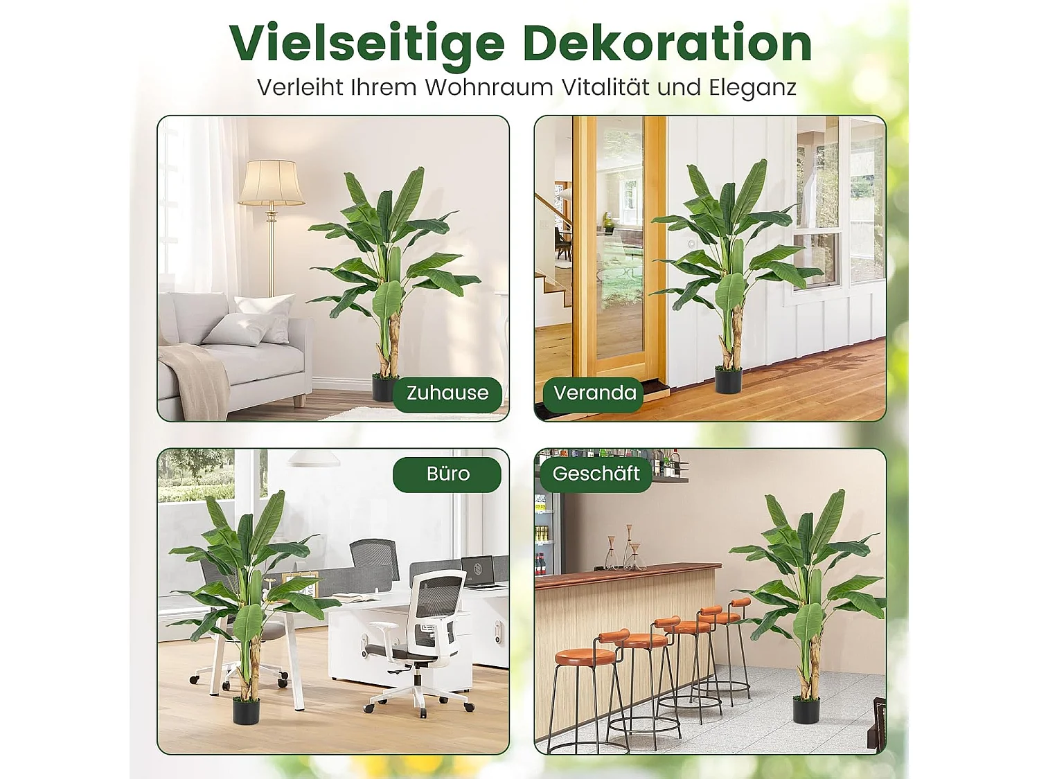 160 cm kunstplant tropische palm, kunstmatige paradijsvogel plant,kamerplant met stabiele pot en 18 bladeren,bananenboom voor tuin,kantoor, kamer, decoratie, groen