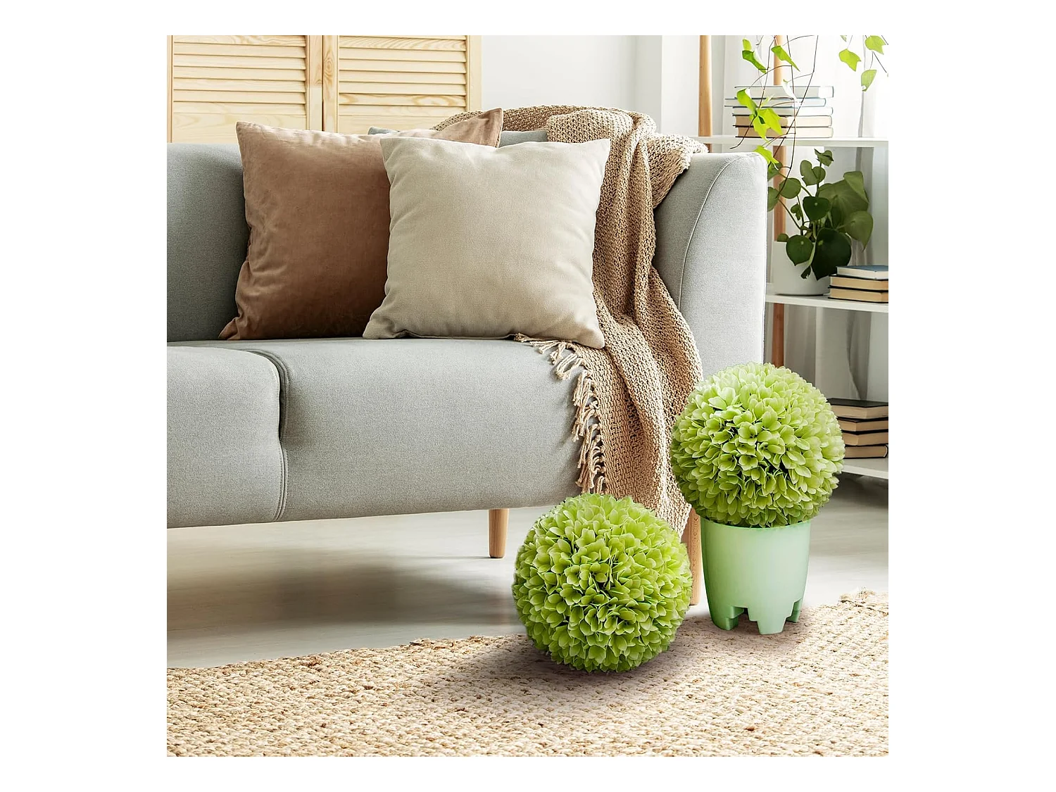 Buxusballen, 28 cm, uv-bestendig, vormgesneden, kunstplant, decoratieve plant, boekbal, kunstplant, decoratieve bolplanten voor huis,tuin, balkon, bruiloft (groen)