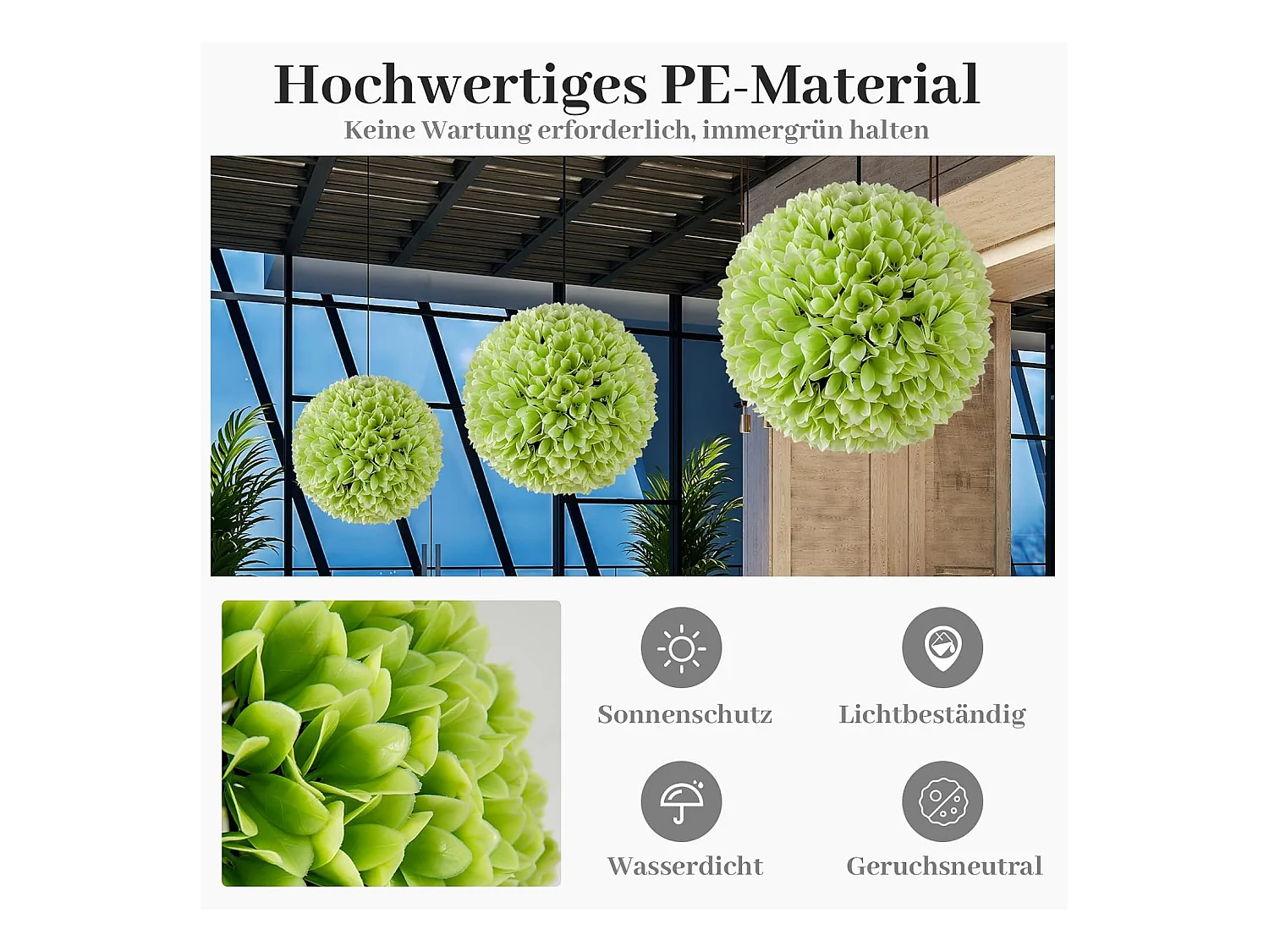 Buxusballen, 28 cm, uv-bestendig, vormgesneden, kunstplant, decoratieve plant, boekbal, kunstplant, decoratieve bolplanten voor huis,tuin, balkon, bruiloft (groen)