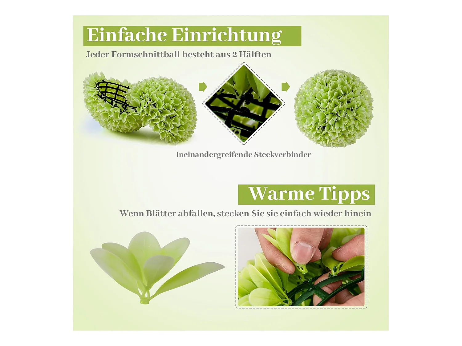 Buxusballen, 28 cm, uv-bestendig, vormgesneden, kunstplant, decoratieve plant, boekbal, kunstplant, decoratieve bolplanten voor huis,tuin, balkon, bruiloft (groen)