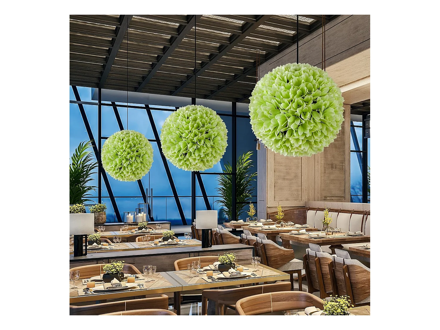 Buxusballen, 28 cm, uv-bestendig, vormgesneden, kunstplant, decoratieve plant, boekbal, kunstplant, decoratieve bolplanten voor huis,tuin, balkon, bruiloft (groen)