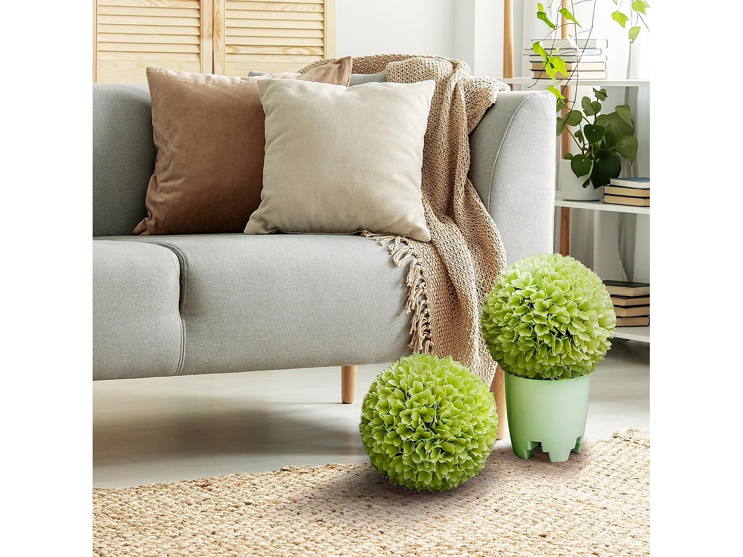 Buxusballen, 28 cm, uv-bestendig, vormgesneden, kunstplant, decoratieve plant, boekbal, kunstplant, decoratieve bolplanten voor huis,tuin, balkon, bruiloft (groen)