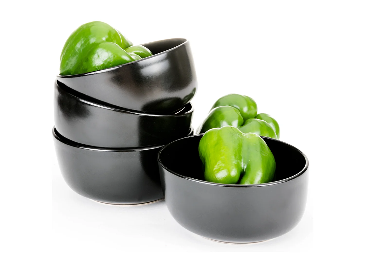 Set de bols 6 personnes 6 pièces - Noir - VICTO