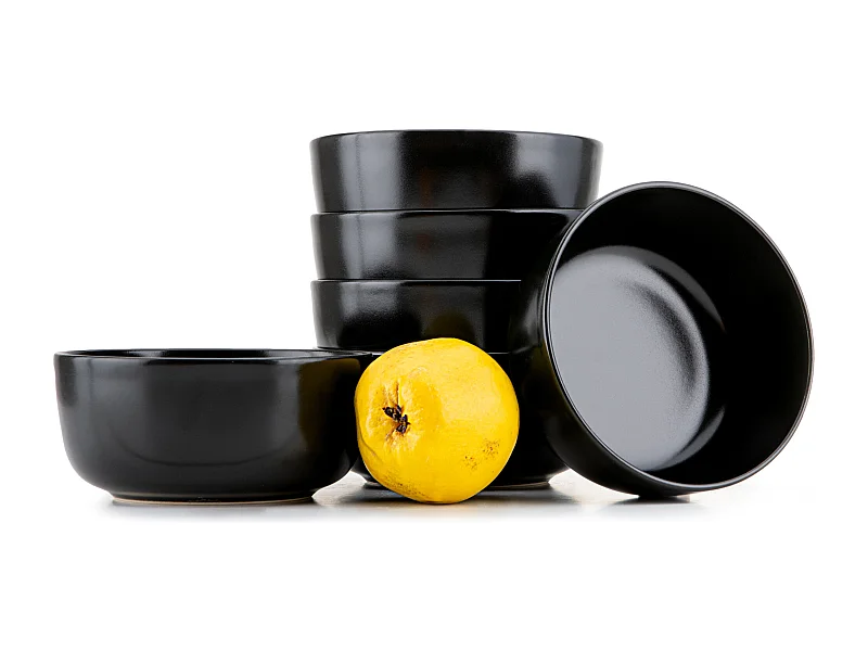 Set de bols 6 personnes 6 pièces - Noir - VICTO
