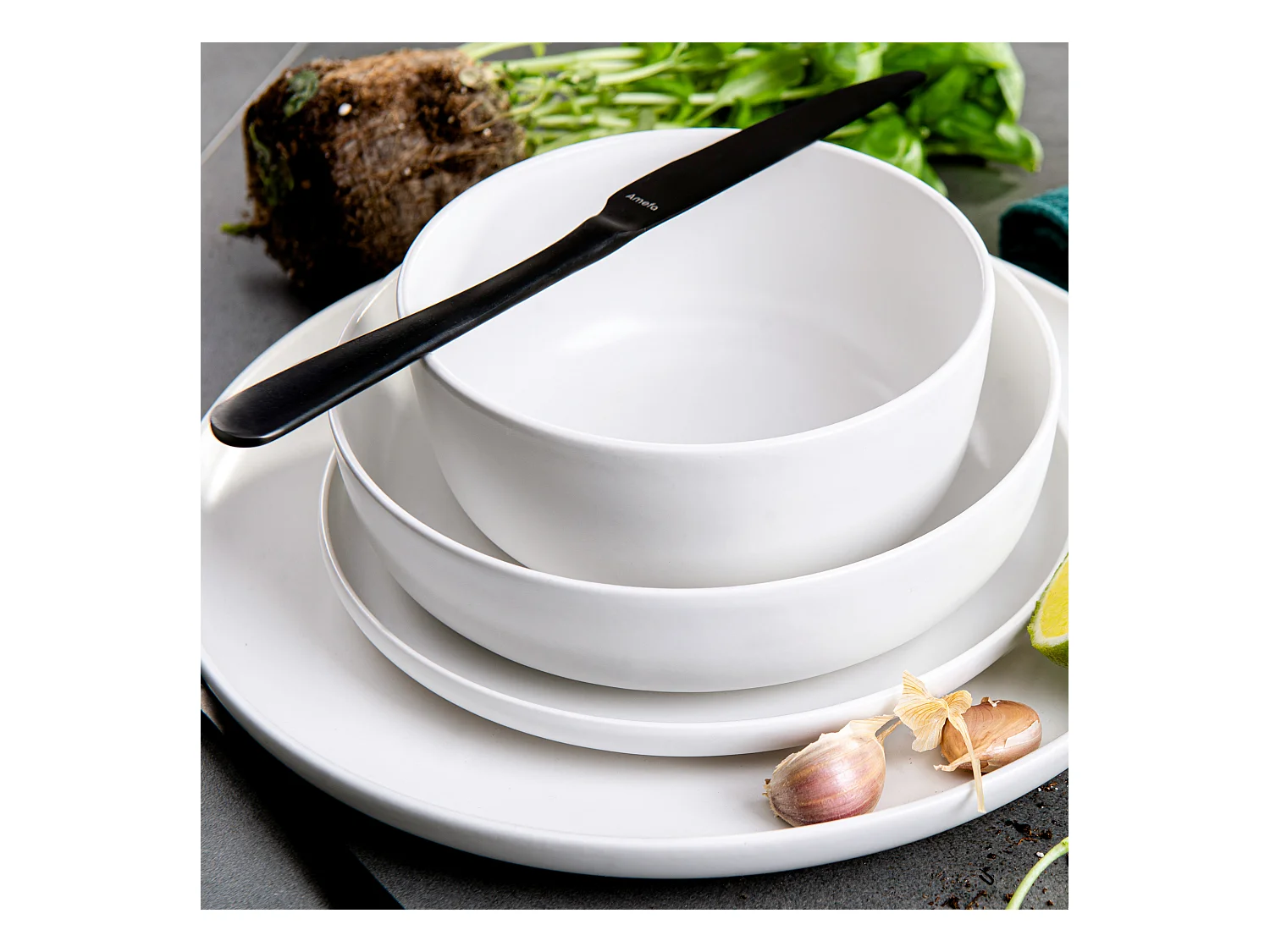 Set de bols 6 personnes 6 pièces - Blanc - VICTO