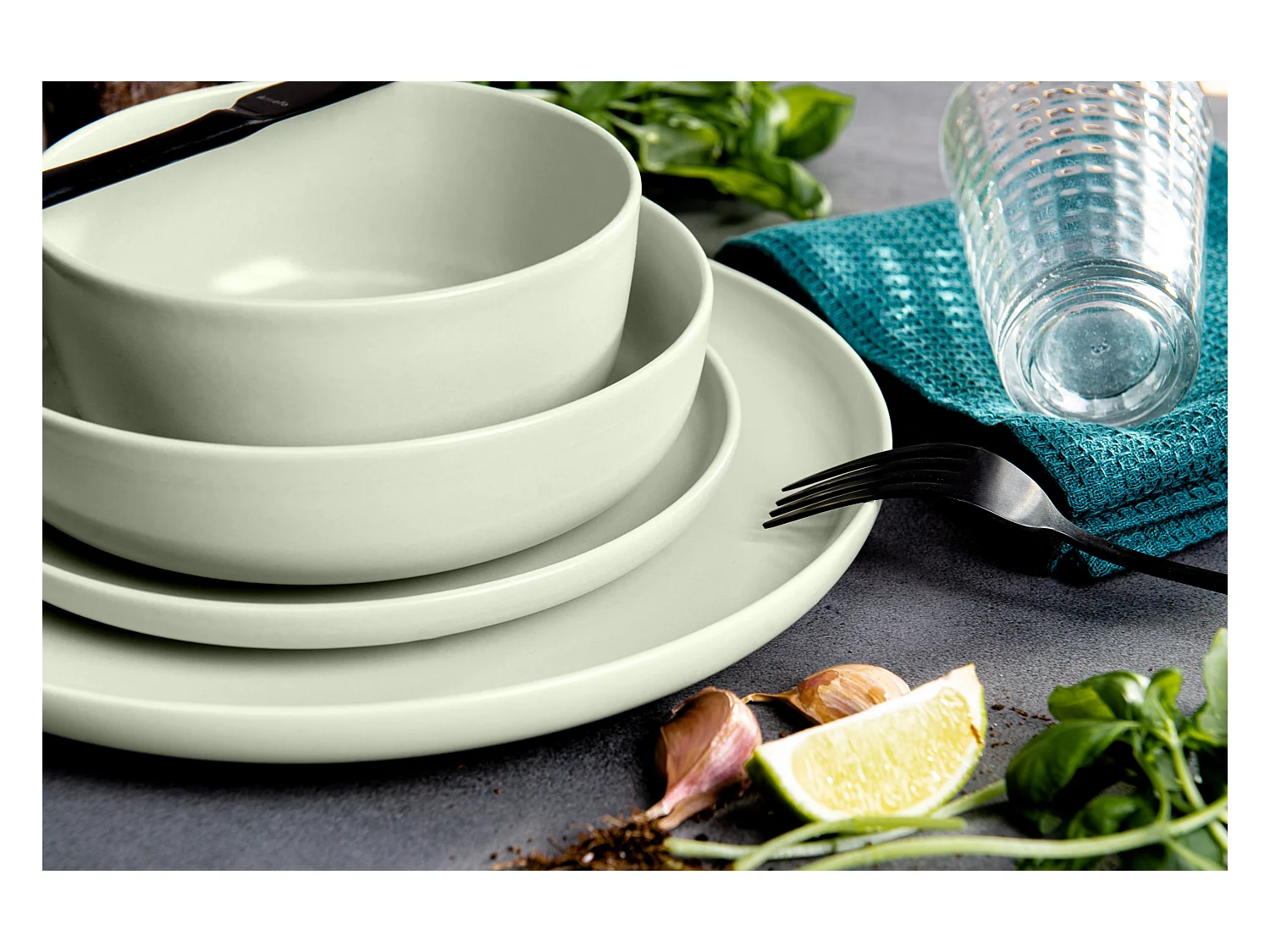 Set de bols 6 personnes 6 pièces - Beige - VICTO