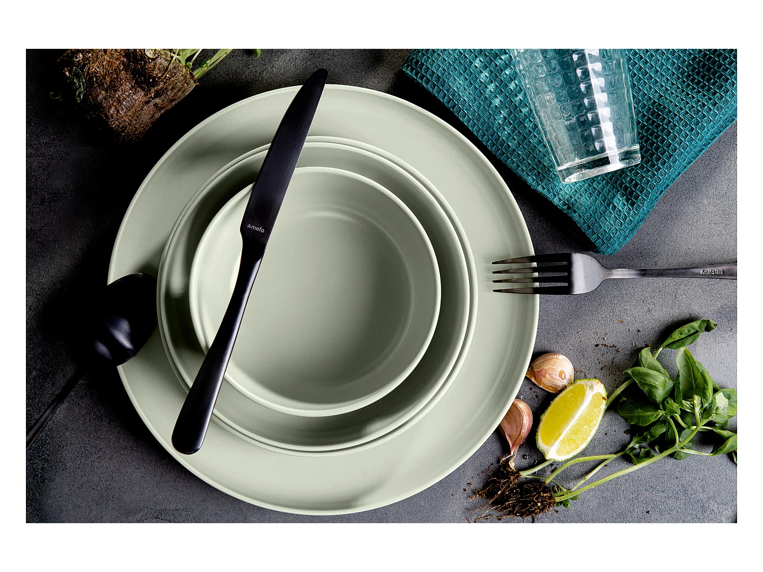 Set de bols 6 personnes 6 pièces - Beige - VICTO