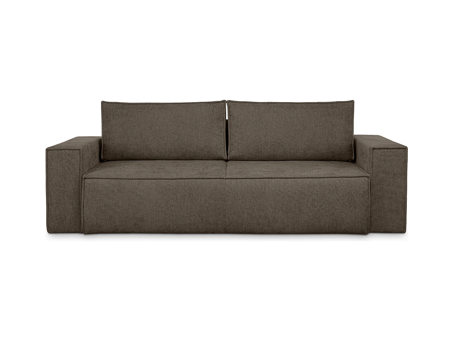 Canapé 3 places convertible - avec fonction couchage - avec coffre de rangement - Marron - NAPI II