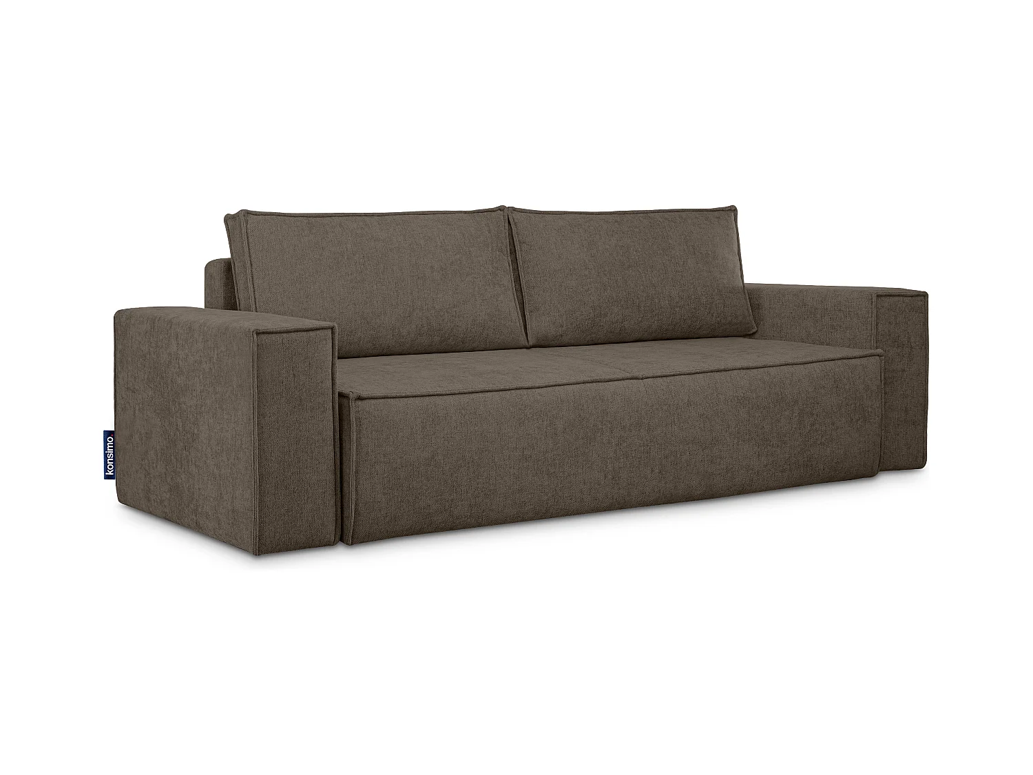 Canapé 3 places convertible - avec fonction couchage - avec coffre de rangement - Marron - NAPI II