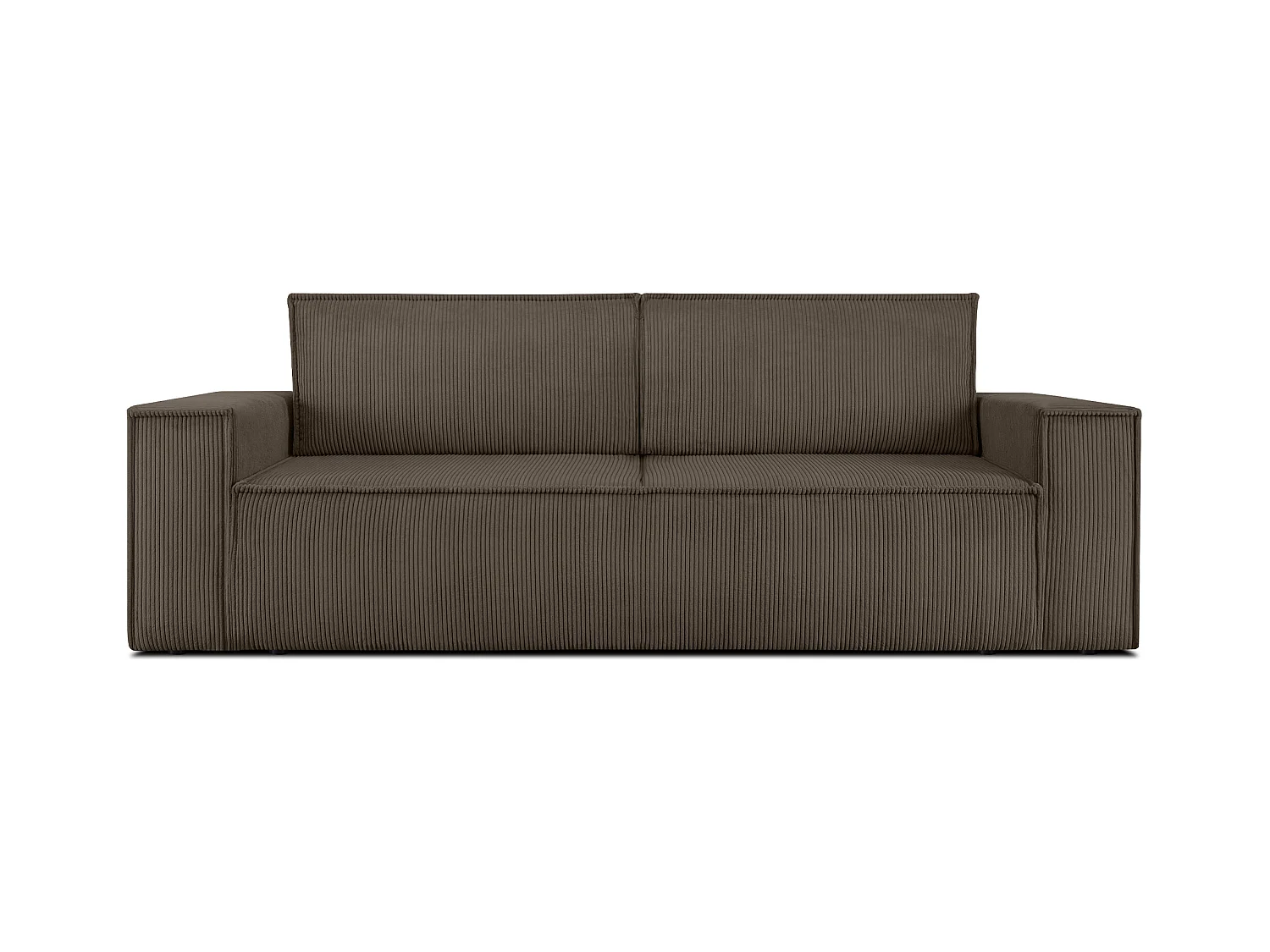 Canapé 3 places convertible - avec fonction couchage - avec coffre de rangement - Marron - NAPI