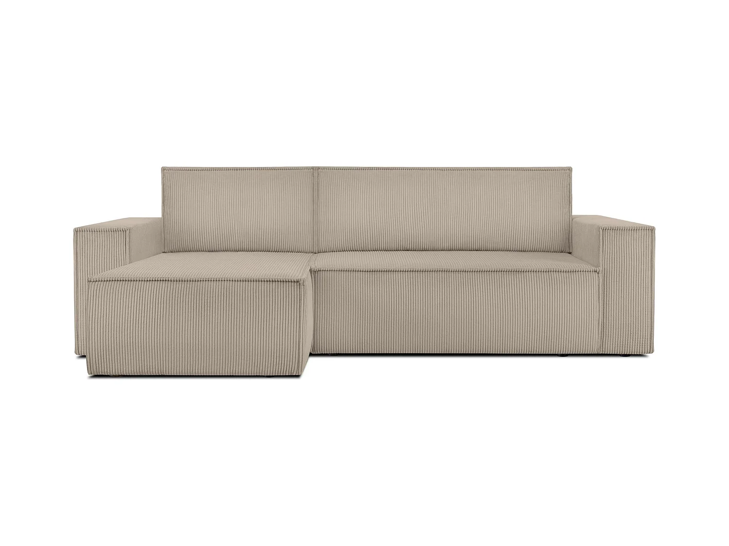 Canapé d'angle universel - gauche / droit - avec fonction couchage - avec coffre de rangement - Beige - NAPI