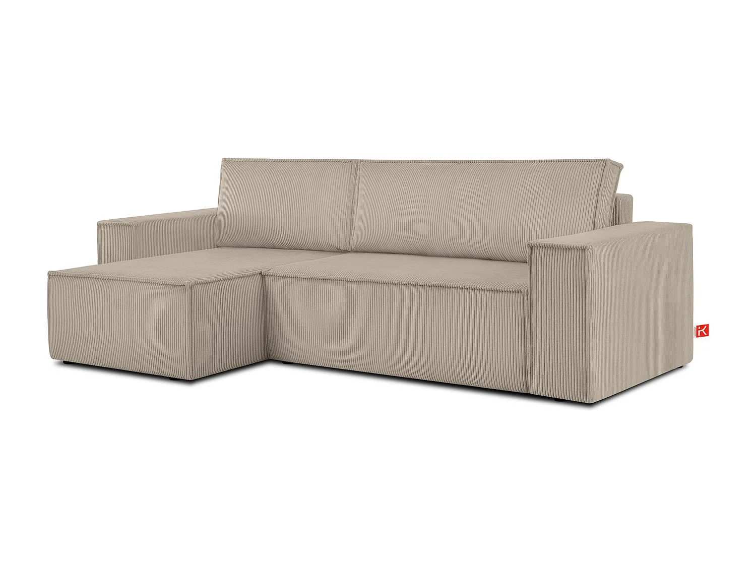 Canapé d'angle universel - gauche / droit - avec fonction couchage - avec coffre de rangement - Beige - NAPI