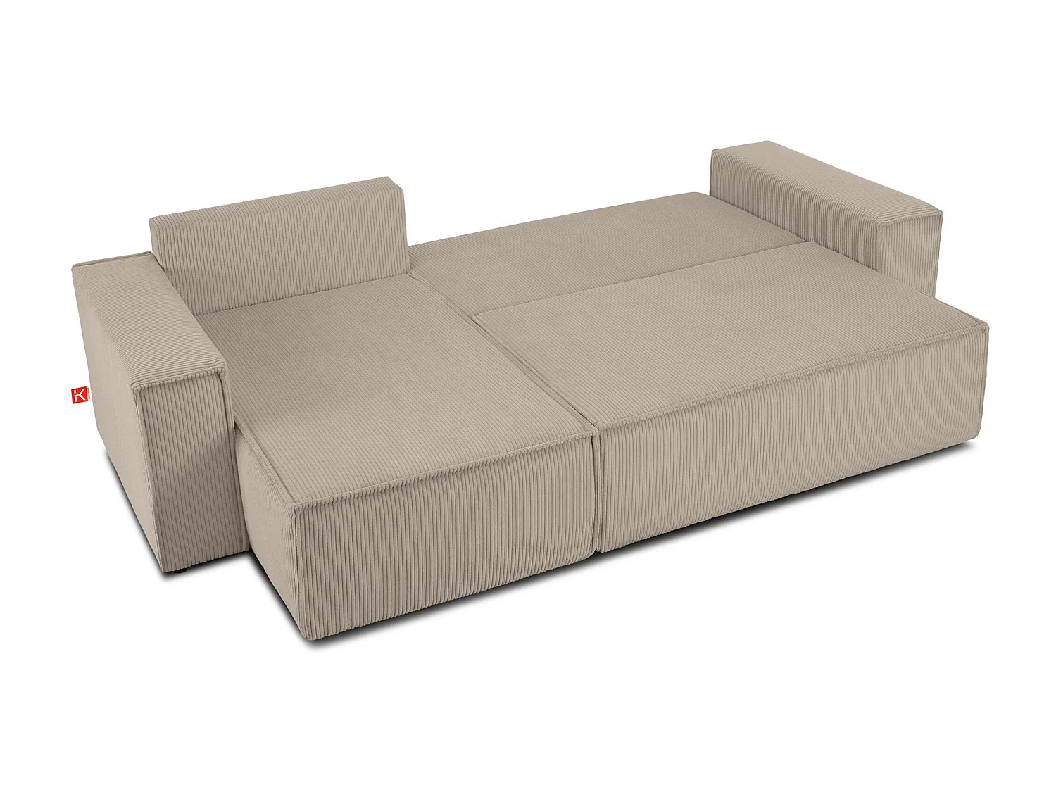 Canapé d'angle universel - gauche / droit - avec fonction couchage - avec coffre de rangement - Beige - NAPI