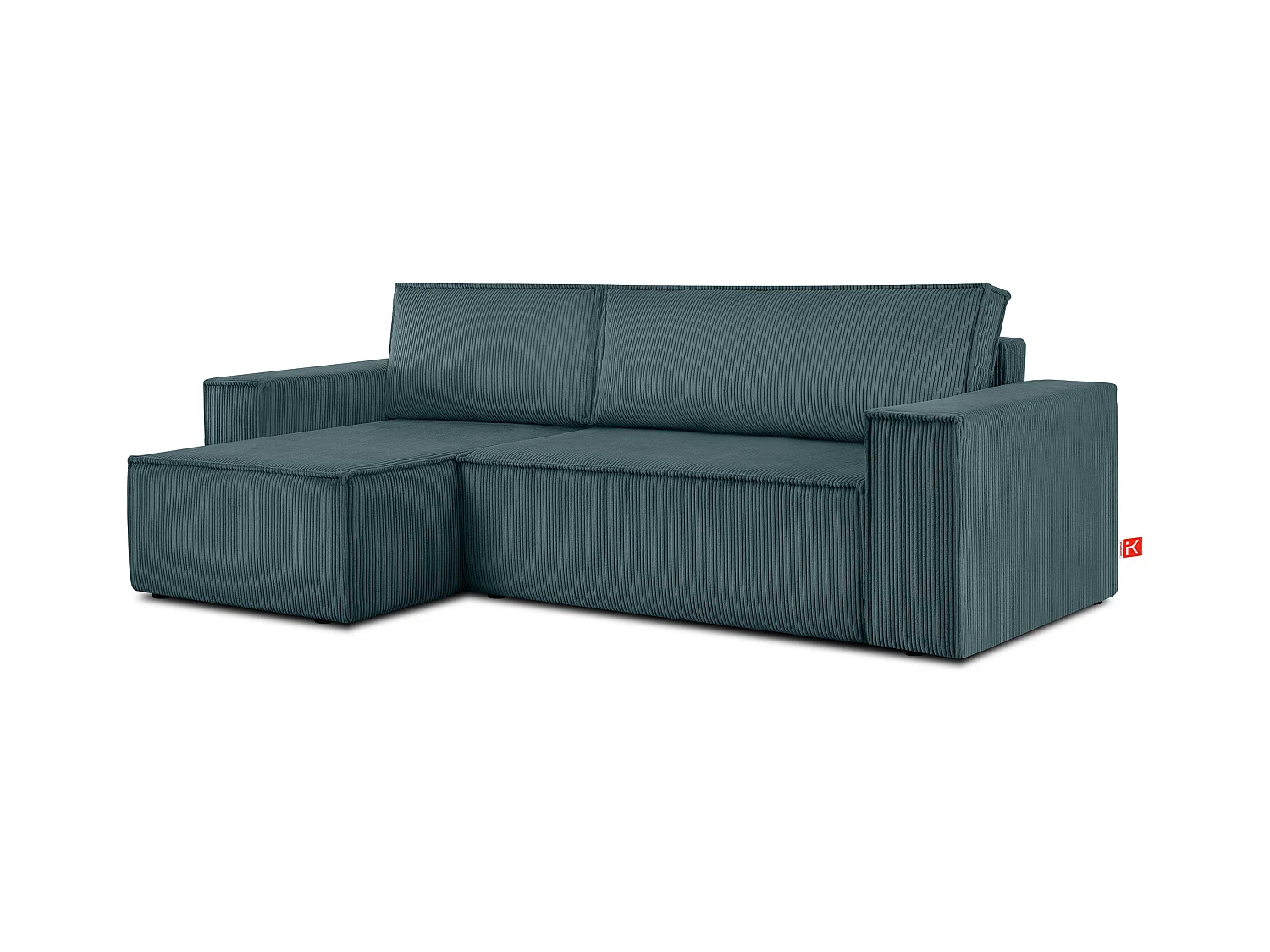 Canapé d'angle universel - gauche / droit - avec fonction couchage - avec coffre de rangement - Bleu - NAPI