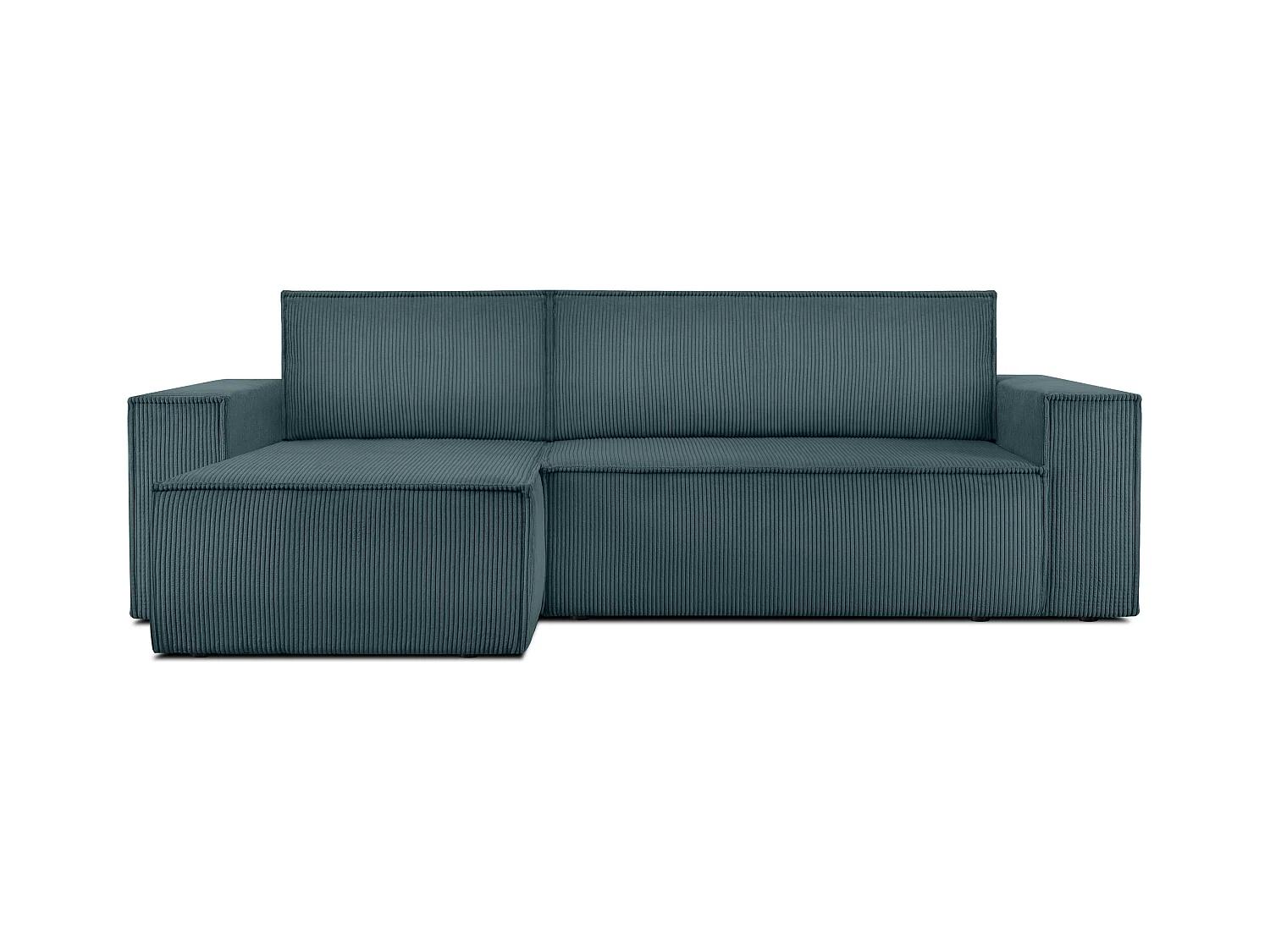 Canapé d'angle universel - gauche / droit - avec fonction couchage - avec coffre de rangement - Bleu - NAPI