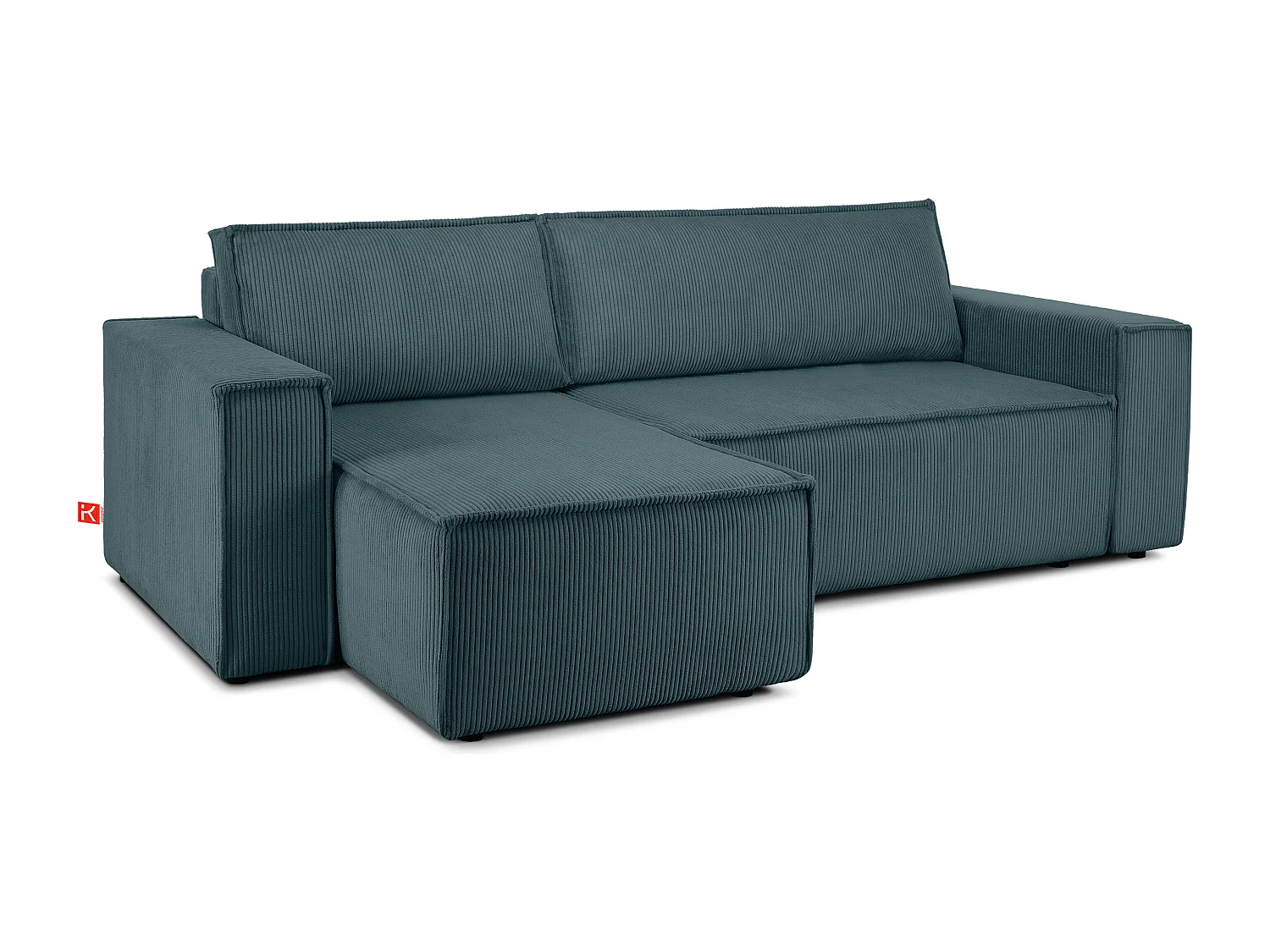 Canapé d'angle universel - gauche / droit - avec fonction couchage - avec coffre de rangement - Bleu - NAPI