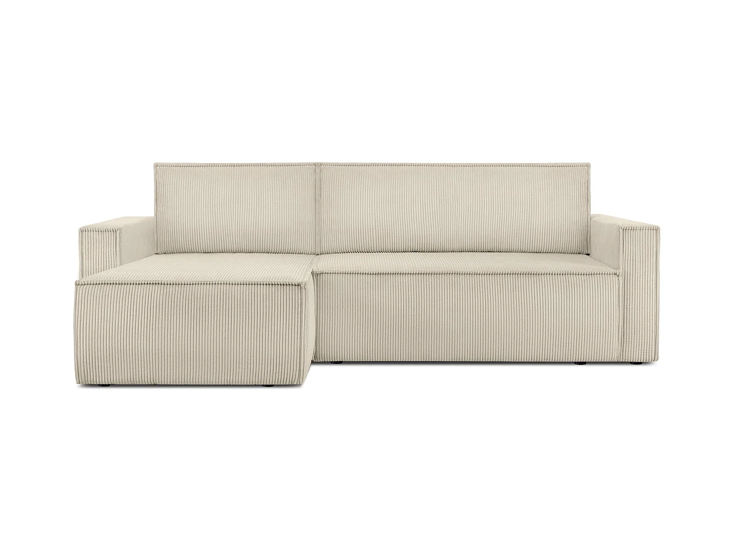 Canapé d'angle universel - gauche / droit - avec fonction couchage - avec coffre de rangement - Creme - NAPI