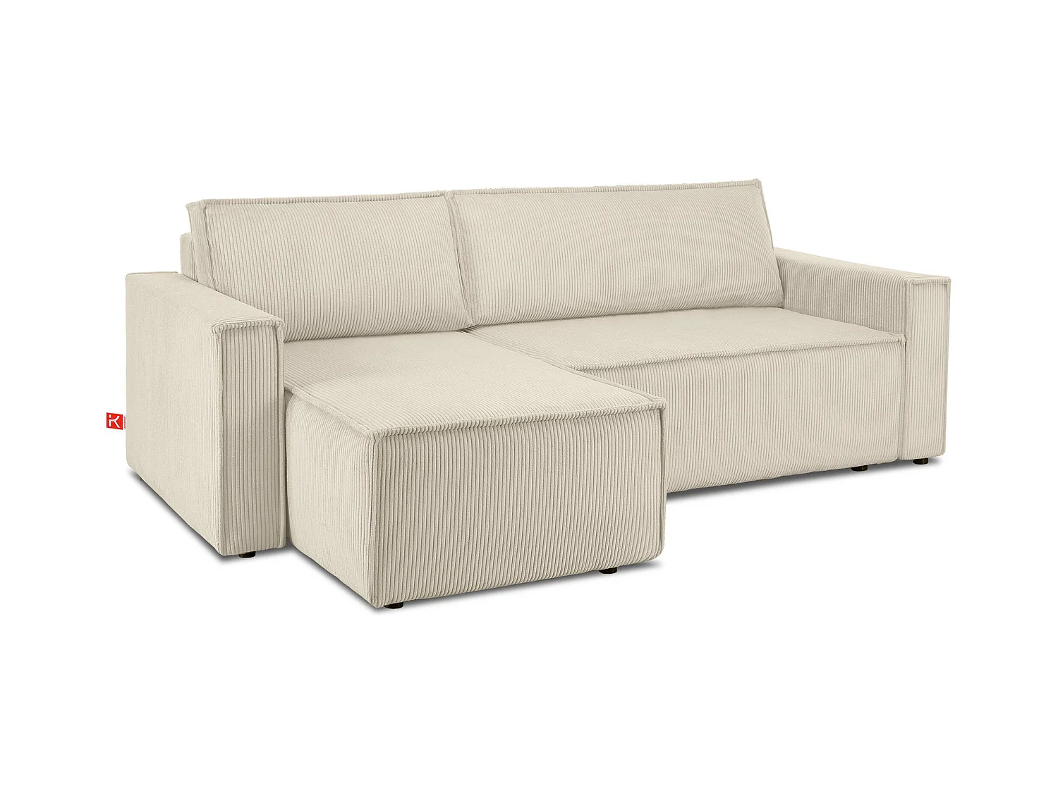 Canapé d'angle universel - gauche / droit - avec fonction couchage - avec coffre de rangement - Creme - NAPI